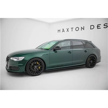 Maxton - Rajouts Des Bas De Caisse Pour Audi S6 / A6 S-Line C7 Noir Brillant