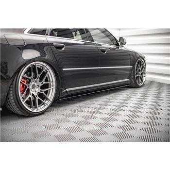 Maxton - RAJOUTS DES BAS DE CAISSE POUR AUDI S8 D3 Noir Brillant