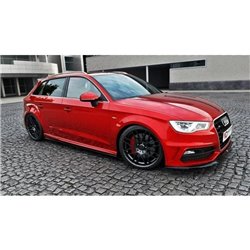 Maxton - Rajouts Des Bas De Caisse Pour Audi S3 / A3 S-Line 8V / 8V FL Sportback Noir Brillant