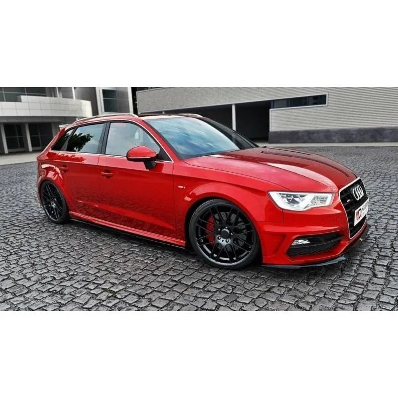 Maxton - Rajouts Des Bas De Caisse Pour Audi S3 / A3 S-Line 8V / 8V FL Sportback Noir Brillant