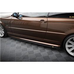 Maxton - RAJOUTS DES BAS DE CAISSE POUR V.1 BMW 3 E46 MPACK COUPE Noir Brillant