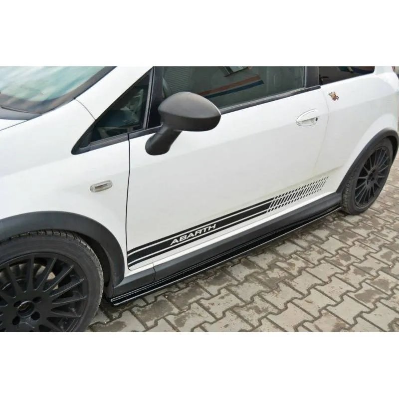 Maxton - RAJOUTS DES BAS DE CAISSE POUR FIAT GRANDE PUNTO ABARTH Noir Brillant