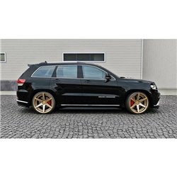 Maxton - RAJOUTS DES BAS DE CAISSE POUR Jeep Grand Cherokee WK2 Summit (APRES FACELIFT) Noir Brillant
