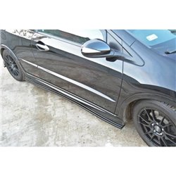 Maxton - RAJOUTS DES BAS DE CAISSE POUR HONDA CIVIC VIII TYPE S/R Noir Brillant