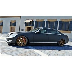 Maxton - RAJOUT DU BAS DE CAISSE MERCEDES S-CLASS W221 LONG Noir Brillant