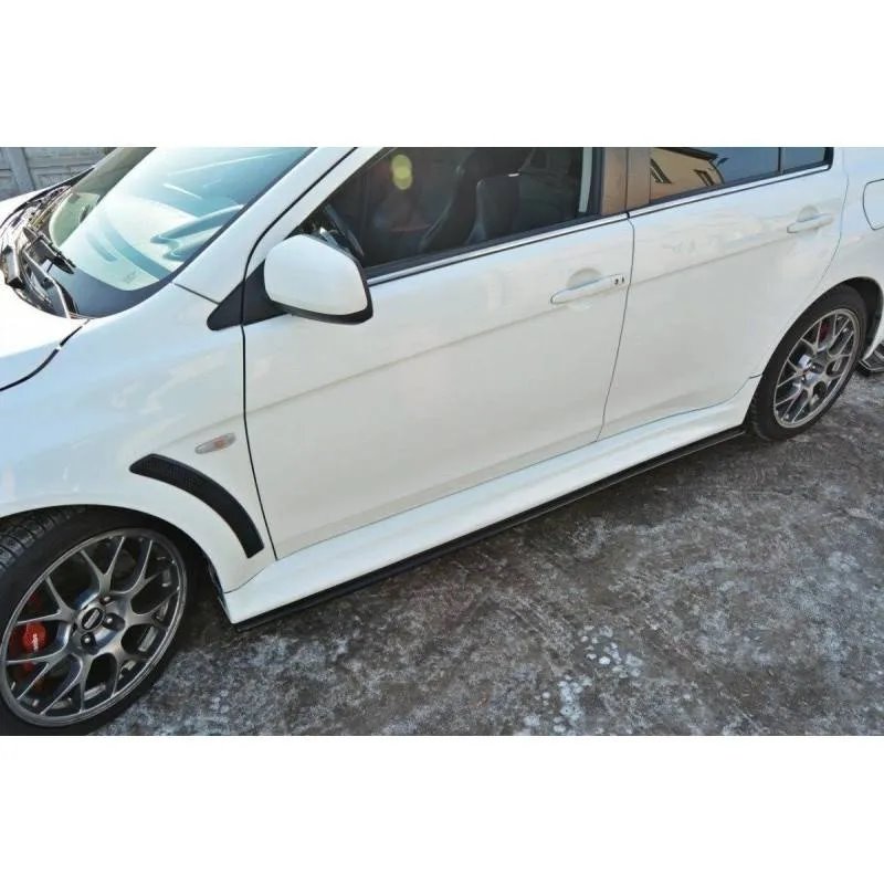 Maxton - RAJOUTS DES BAS DE CAISSE POUR Mitsubishi Lancer Evo X Noir Brillant