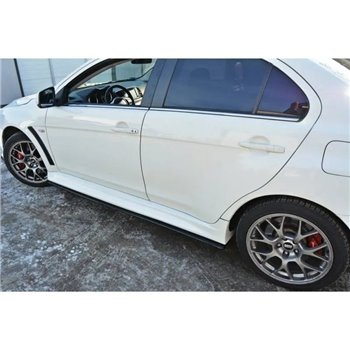 Maxton - RAJOUTS DES BAS DE CAISSE POUR Mitsubishi Lancer Evo X Noir Brillant