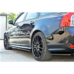 Maxton - RAJOUTS DES BAS DE CAISSE POUR VOLVO V50F R-DESIGN Noir Brillant