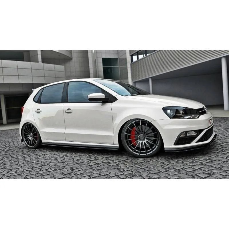 Maxton - RAJOUTS DES BAS DE CAISSE POUR Volkswagen Polo GTI Mk5 Polift Noir Brillant
