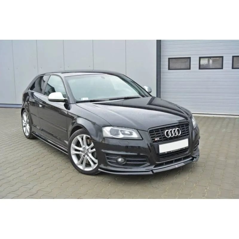 Maxton - Lame Du Pare-Chocs Avant V.1 Audi S3 8P FL Noir Brillant