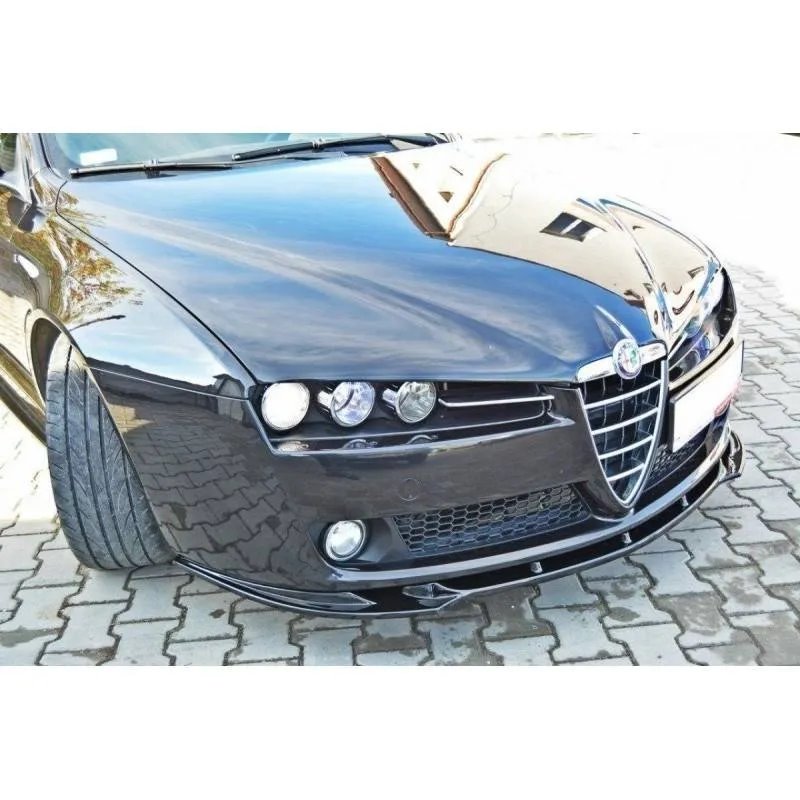Maxton - LAME DU PARE-CHOCS AVANT v.1 ALFA ROMEO 159 Noir Brillant