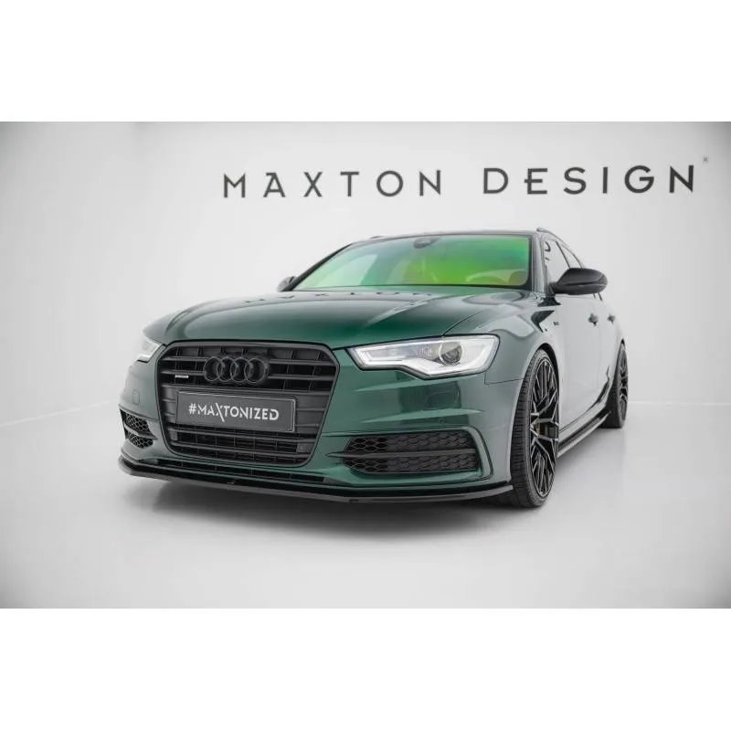 Maxton - Lame Du Pare-Chocs Avant V.1 Audi S6 / A6 S-Line C7 Noir Brillant