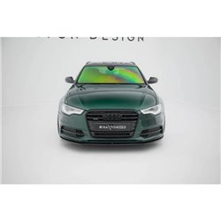 Maxton - Lame Du Pare-Chocs Avant V.1 Audi S6 / A6 S-Line C7 Noir Brillant