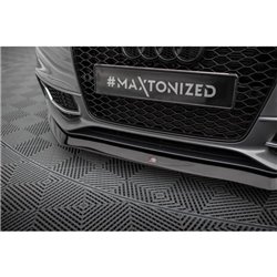 Maxton - Lame Du Pare-Chocs Avant V.1 Audi S5/A5 S-Line 8T Facelift Noir Brillant