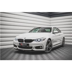 Maxton - Lame Du Pare-Chocs Avant V.2 BMW 4 Coupe / Gran Coupe / Cabrio M-Pack F32 / F36 / F33 Noir Brillant