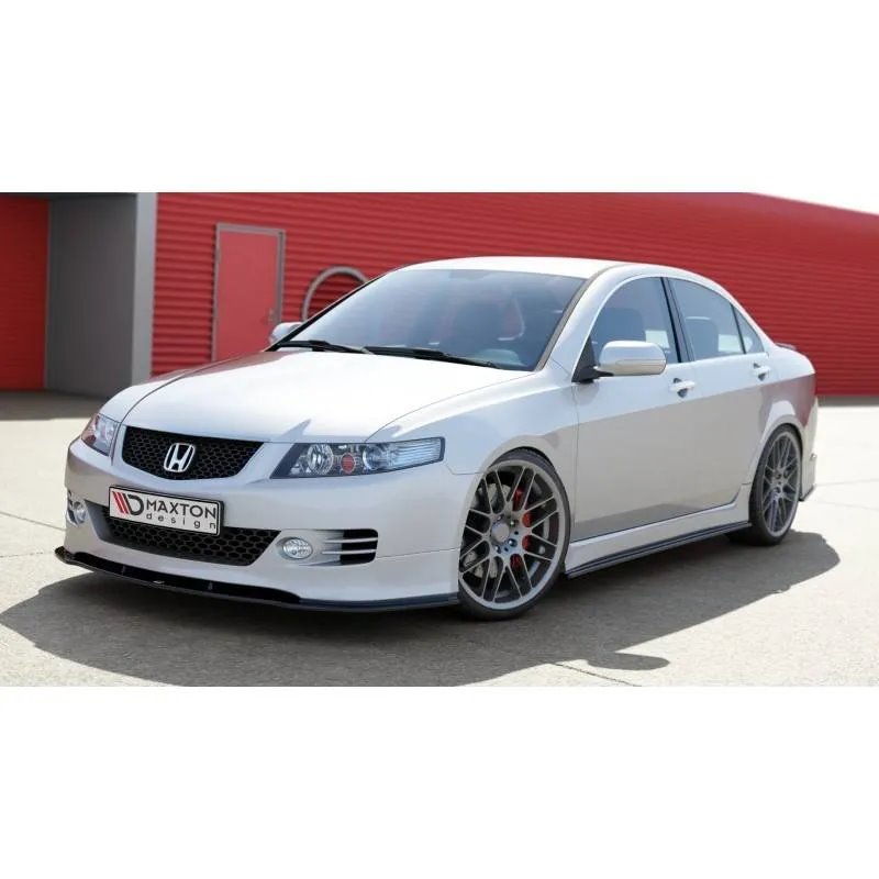 Maxton - LAME DU PARE-CHOCS AVANT HONDA ACCORD VII TYPE-S Noir Brillant