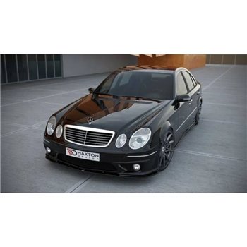 Maxton - LAME DU PARE-CHOCS AVANT MERCEDES E W211 AMG APRES FACELIFT Noir Brillant