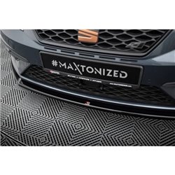 Maxton - Lame Du Pare-Chocs Avant V.2 Seat Leon Cupra / FR Mk3 FL Noir Brillant