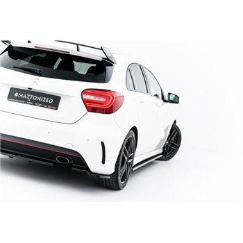 Maxton - LAME DU PARE-CHOCS ARRIERE MERCEDES-BENZ W176 AMG-LINE AVANT FACELIFT Noir Brillant