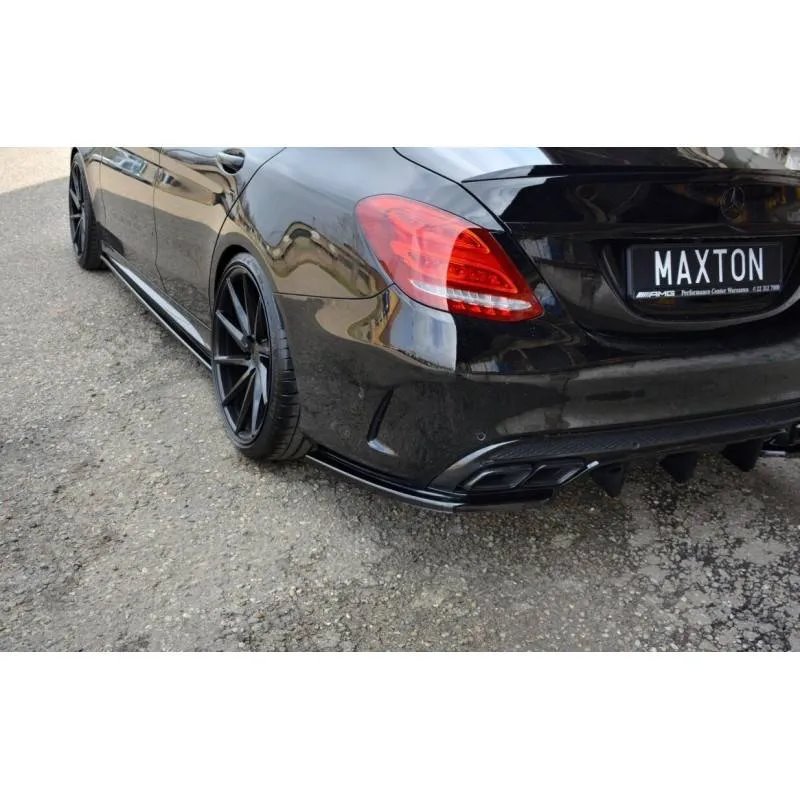 Maxton - Lames De Pare-Chocs Arrière Latérales Mercedes-AMG C 43 W205 Noir Brillant