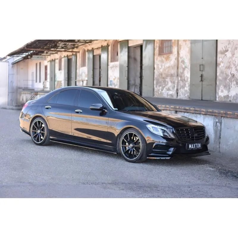Maxton - SET DES DIFFUSEUR DES BAS DE CAISSE MERCEDES-BENZ S-CLASS AMG-LINE W222 Noir Brillant