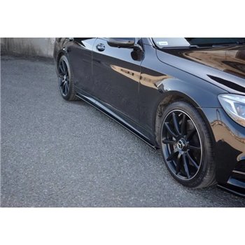 Maxton - SET DES DIFFUSEUR DES BAS DE CAISSE MERCEDES-BENZ S-CLASS AMG-LINE W222 Noir Brillant