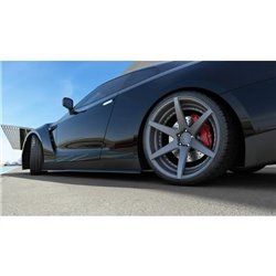 Maxton - SET DES DIFFUSEUR DES BAS DE CAISSE NISSAN GT-R AVANT FACELIFT COUPE (R35-SERIES) Noir Brillant