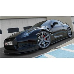 Maxton - SET DES DIFFUSEUR DES BAS DE CAISSE NISSAN GT-R AVANT FACELIFT COUPE (R35-SERIES) Noir Brillant