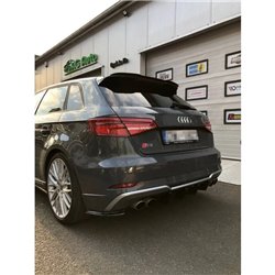 Maxton - LAME DU PARE-CHOCS ARRIERE AUDI S3 8V FACELIFT Noir Brillant