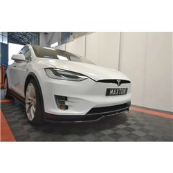 Maxton - LAME DU PARE-CHOCS AVANT / SPLITTER V.2 TESLA MODEL X Noir Brillant