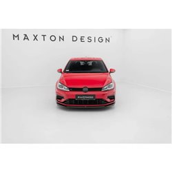 Maxton - Lame Du Pare-Chocs Avant V.6 Volkswagen Golf R / R-Line Mk7 Facelift Noir Brillant