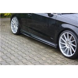 Maxton - Set Des Diffuseur Des Bas De Caisse Audi S3 / A3 S-Line 8V / 8V FL Hatchback Noir Brillant
