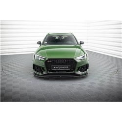 Maxton - Lame Du Pare-Chocs Avant / Lame V.2 Audi RS4 B9 Noir Brillant