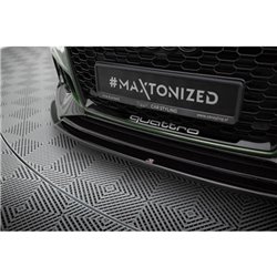 Maxton - Lame Du Pare-Chocs Avant / Lame V.2 Audi RS4 B9 Noir Brillant