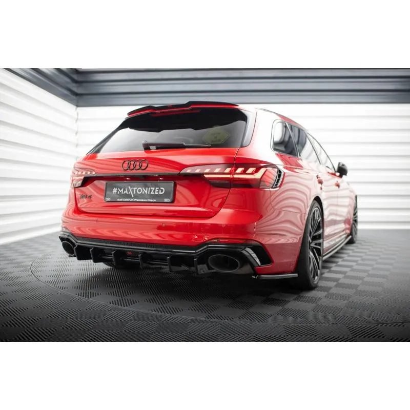 Maxton - Rajout Du Pare-Chocs Arriere Audi RS4 B9 / B9 Facelift Noir Brillant