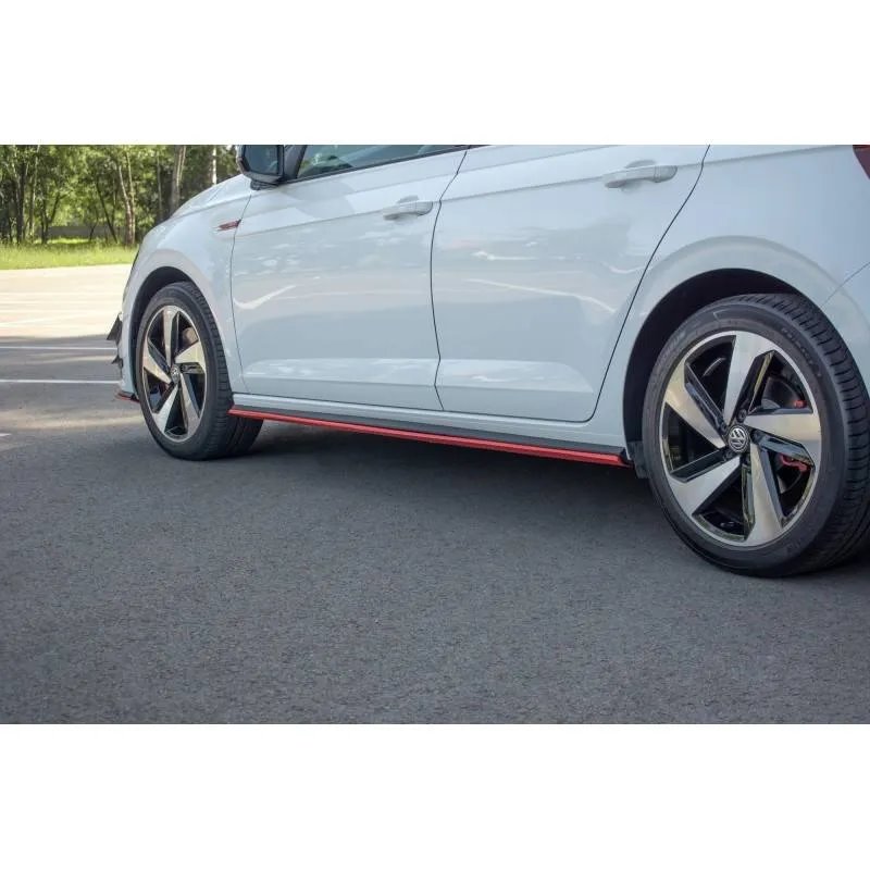 Maxton - SET DES DIFFUSEUR DES BAS DE CAISSE Volkswagen Polo GTI / R-line Mk6 Noir Brillant