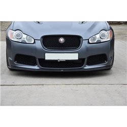 Maxton - LAME DU PARE-CHOCS AVANT / SPLITTER V.1 JAGUAR XF- R Noir Brillant