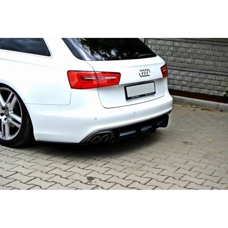 Maxton - Diffuseur Arriere & Lame Du Pare-Chocs Arriere Audi A6 S-Line C7 (d'échappement 1x2)