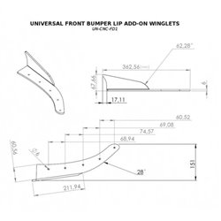 Maxton - UNIVERSEL LAME DU PARE-CHOCS AVANT WINGLETS 