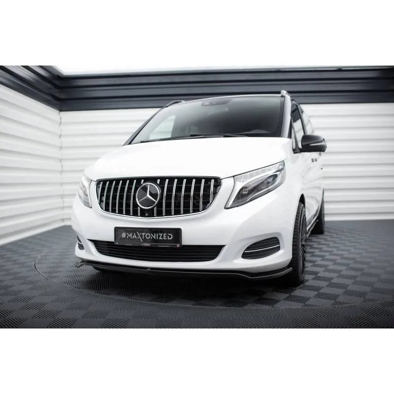 Maxton - Lame Du Pare-Chocs Avant V.3 Mercedes-Benz V-Class W447 Noir Brillant