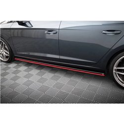 Maxton - RAJOUTS DES BAS DE CAISSE POUR v.1 Seat Leon Mk3 Cupra/ FR Facelift Noir Brillant + Rouge