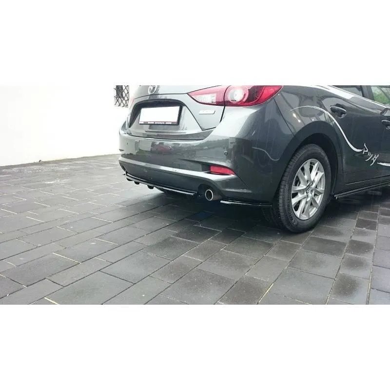 Maxton - LAME DU PARE CHOCS ARRIERE Mazda 3 BN (Mk3) Facelift Noir Brillant