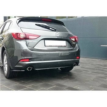 Maxton - LAME DU PARE CHOCS ARRIERE Mazda 3 BN (Mk3) Facelift Noir Brillant