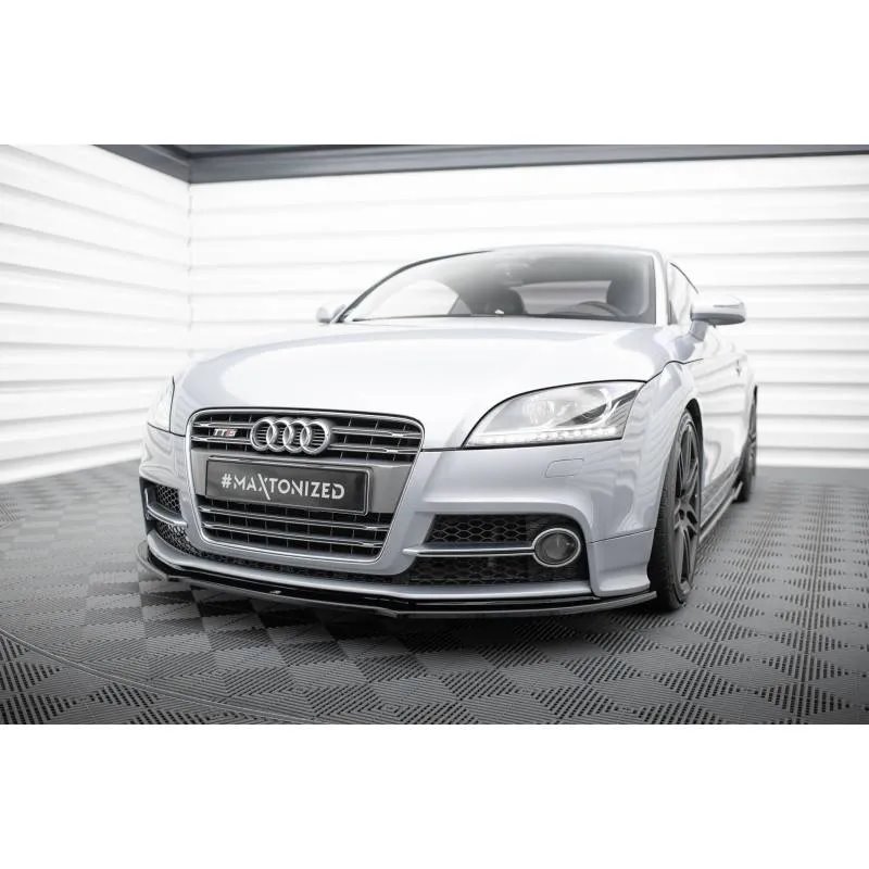 Maxton - Lame Du Pare-Chocs Avant V.1 Audi TT S / TT S-Line 8J Facelift Noir Brillant