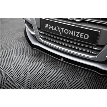 Maxton - Lame Du Pare-Chocs Avant V.1 Audi TT S / TT S-Line 8J Facelift Noir Brillant