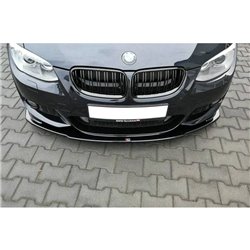 Maxton - LAME DU PARE-CHOCS AVANT V.1 BMW 3 E92 M-PACK FACELIFT Noir Brillant
