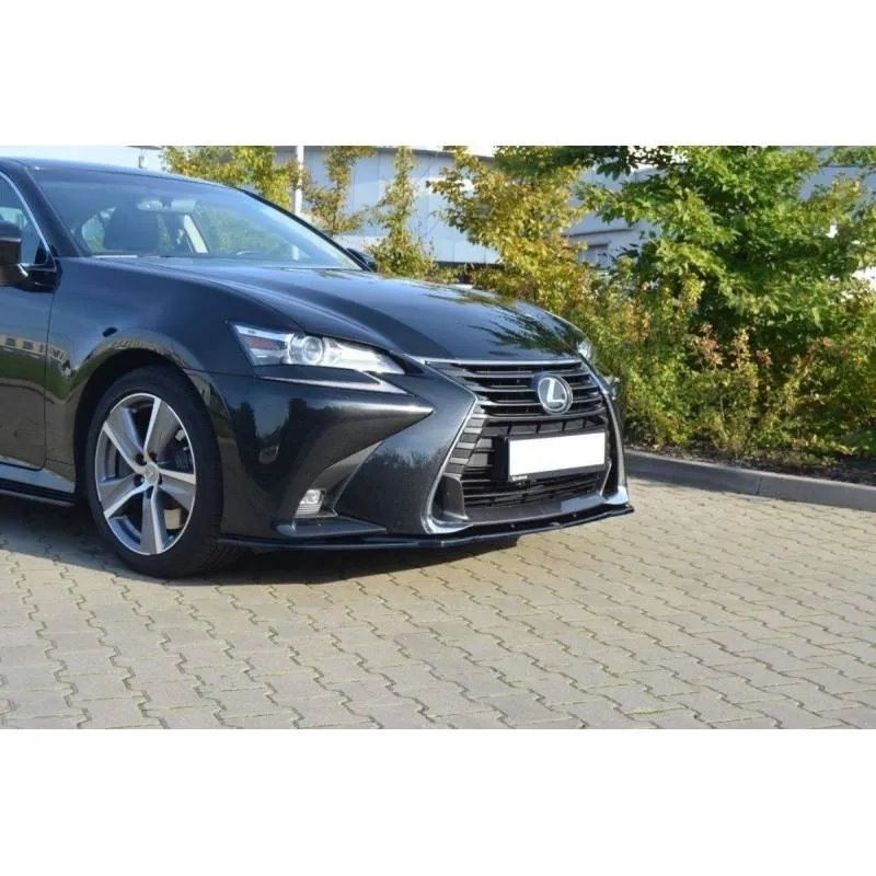 Maxton - LAME DU PARE-CHOCS AVANT V.1 Lexus GS Mk4 Facelift Noir Brillant