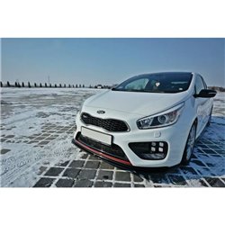 Maxton - LAME DU PARE-CHOCS AVANT V.1 KIA CEE'D / PRO CEE'D GT MK2 Noir Brillant