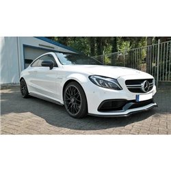 Maxton - LAME DU PARE-CHOCS AVANT V.1 Mercedes C-Class C205 63AMG Coupe Noir Brillant
