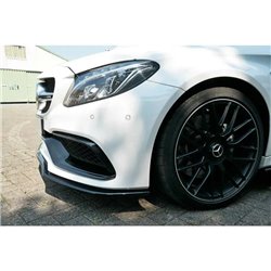 Maxton - LAME DU PARE-CHOCS AVANT V.1 Mercedes C-Class C205 63AMG Coupe Noir Brillant